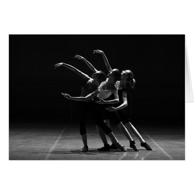 Carte vierge noire et blanche de beau ballet (Devant horizontal)