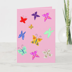 Carte vierge papillon coloré