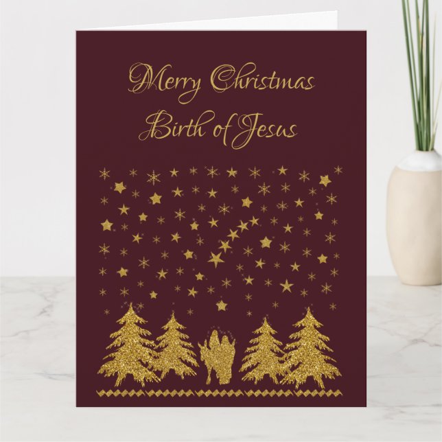 Carte Vierge religieuse de Noël Marie, Saint Joseph, Jés (Devant)