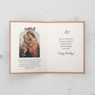 Carte Vierge religieuse Marie Écriture de prière Jésus