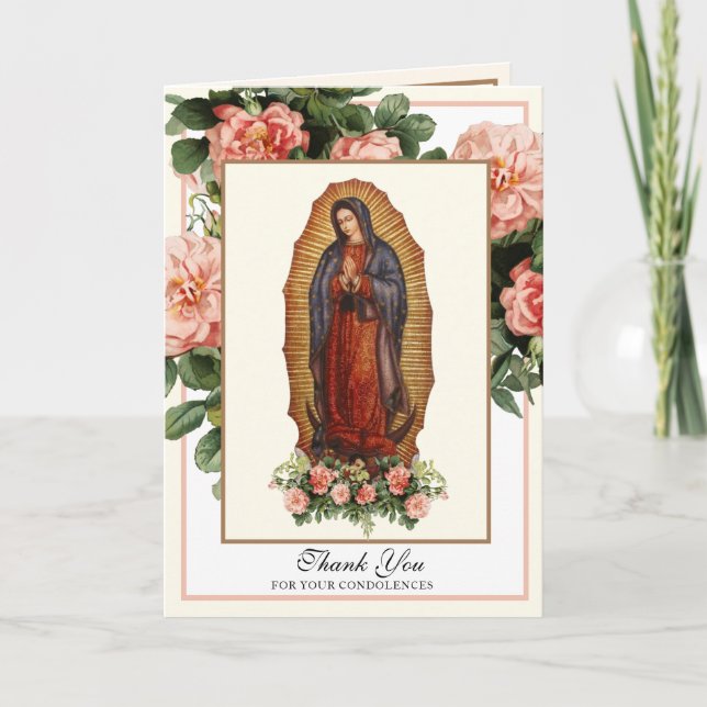Carte Vierge religieuse Marie Guadalupe Funérailles cath (Devant)