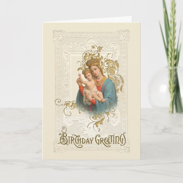 Carte Vierge religieuse Marie Jésus Catholique Jour (Devant)