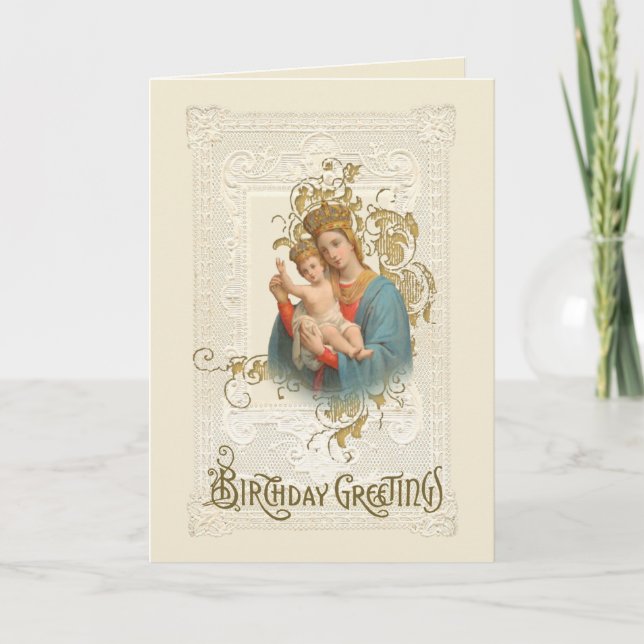 Carte Vierge religieuse Marie Jésus Catholique Jour (Devant)