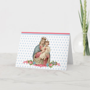 Carte Vierge religieuse Marie Jésus Prière catholique Vi