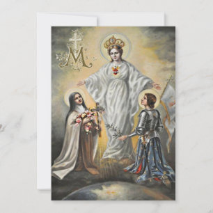 Carte Vierge religieuse Marie Sainte Thérèse Jeanne d'Ar