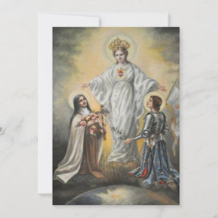 Carte Vierge religieuse Marie Sainte Thérèse Jeanne d'Ar