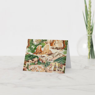 Carte vierge Retro Vintage Western Landscape Fabri
