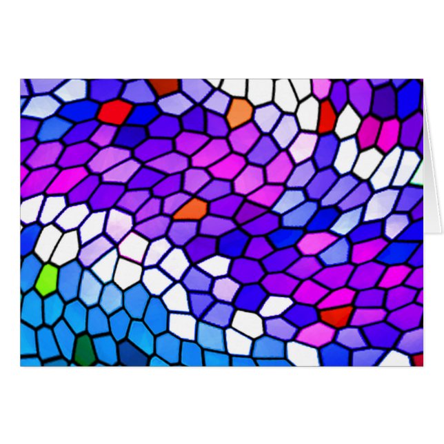 Carte vierge rose bleue pourpre de motif de tuile (Devant Horizontal)