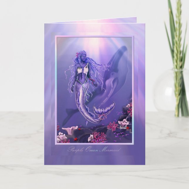 Carte vierge Sirène Océan Violet (Devant)