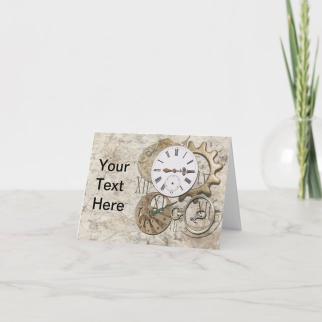 Carte vierge vintage de note de Steampunk (Devant)