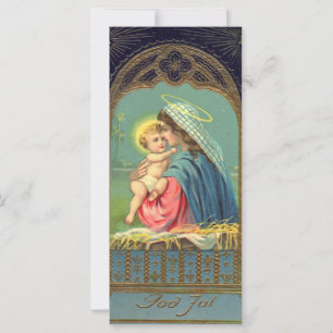 Carte Vierge vintage et Noël de l'enfant