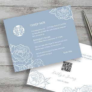 Carte Vietnamien Peony Song Hy Mariage Thiêp Mhonorable 