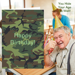 Carte Vieux âge Camouflage vert militaire