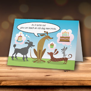 Carte Vieux Chien Humour Cupcake Anniversaire Gâteau