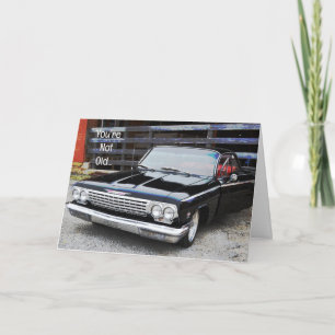 Carte Vieux Classic Voiture Noir Vintage Impala Amusant 