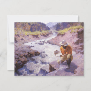 Carte Vieux Cowboy, Cherchant de l'Or, Wyoming par Leigh