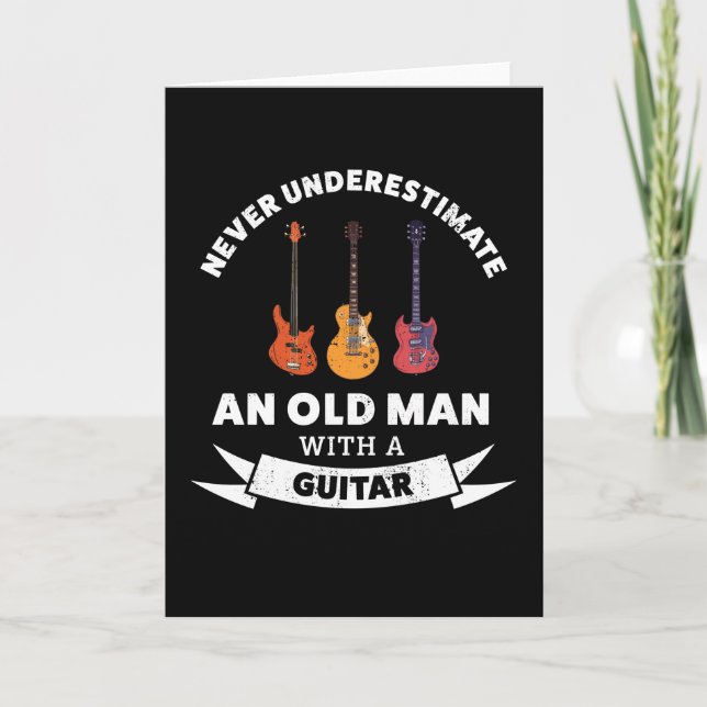 Carte Vieux homme avec une guitare - Drôle Musique Cadea (Devant)