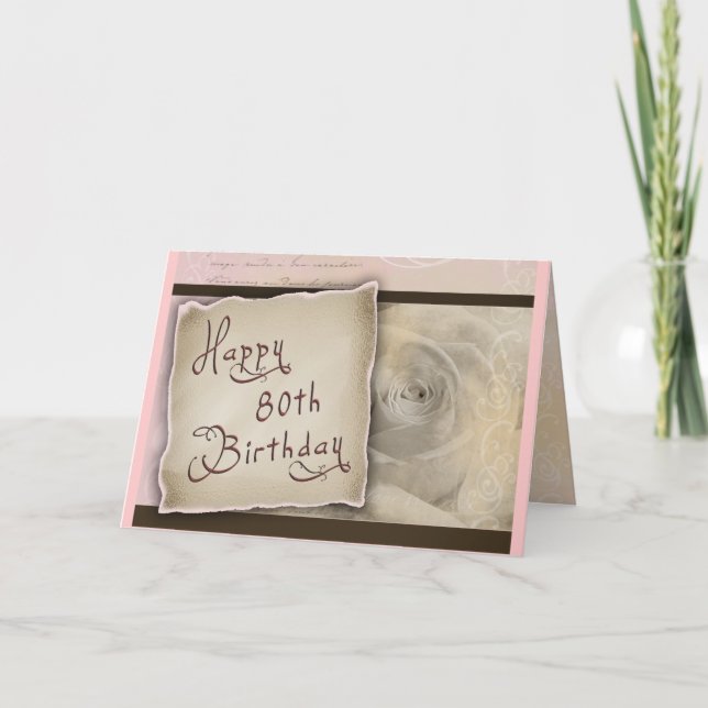 Carte Vieux mode 80e anniversaire Salutation (Devant)