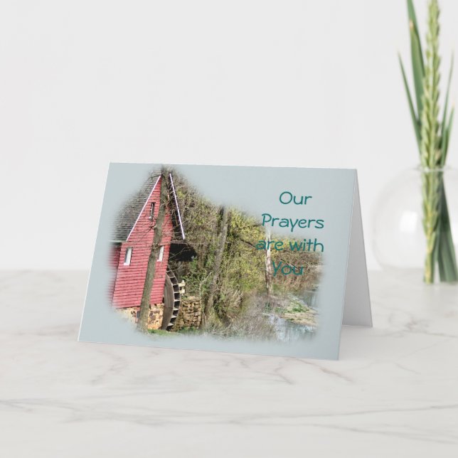 Carte Vieux moulin à eau rouge - personnaliser à toute o (Devant)