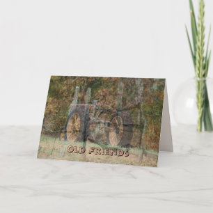 Carte Vieux tracteur et vieux amis - personnaliser