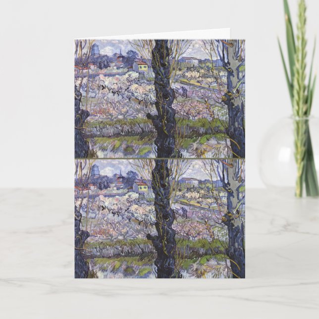 Carte View of Arles, Flowering Orchards by van Gogh (Devant)