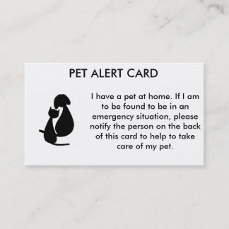 Carte vigilante d'animal familier