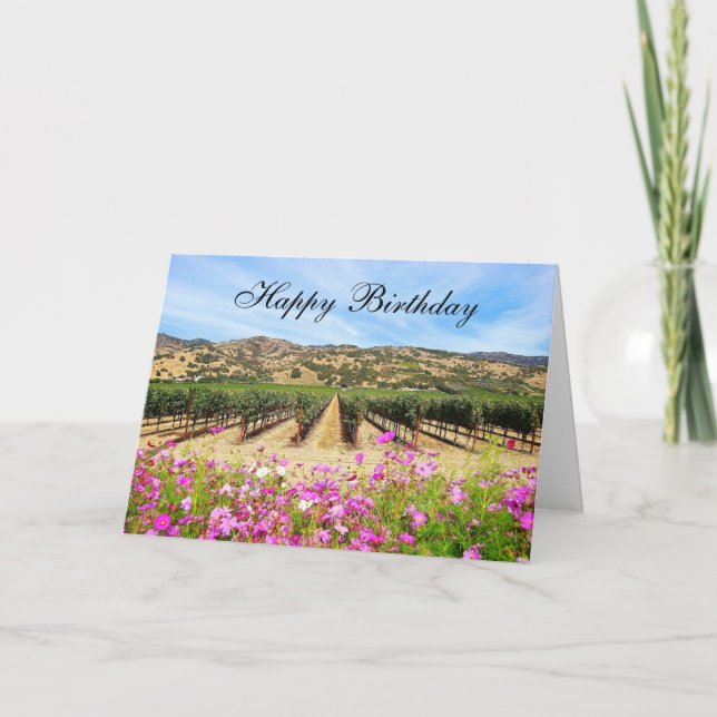 Carte Vignoble de Napa Valley de joyeux anniversaire (Devant)