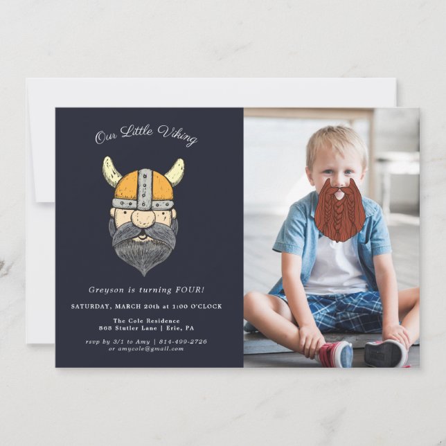 Carte Viking fête d'anniversaire | Beauté amusante sur l (Devant)