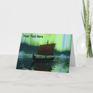 Carte Viking Ship Et Northern Lights