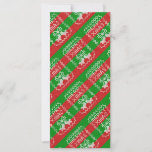 Carte Vilain pull motif sonnettes Joyeux fils Xmas