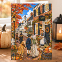 Village Colonial Charmant d'Automne Joyeux Hallowe