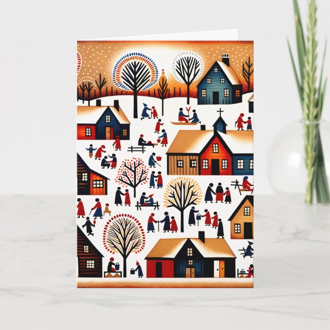 Carte Village de la Nouvelle-Angleterre - Scène hivernal (Devant)