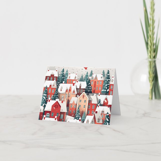Carte Village de Noël Scène (Devant)