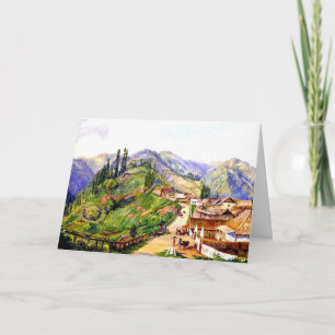 Carte Village of Tosari, Java, 1876 painting