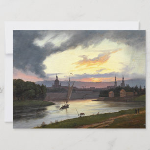 Carte Ville de Dresde au coucher du soleil (paysage alle