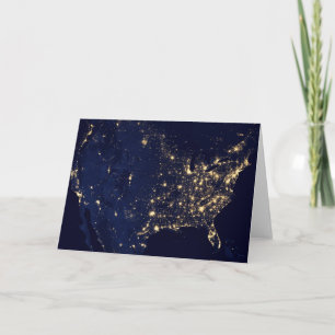 Carte Ville Des États-Unis La Nuit.