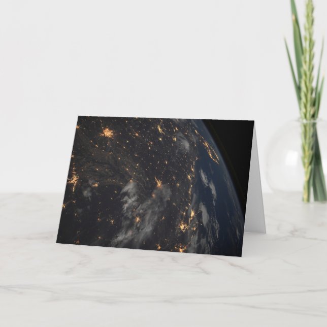 Carte Ville Lumière La Nuit Sur La Planète Terre (Devant)