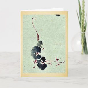 Carte Vin aux fleurs Ukiyo-e.