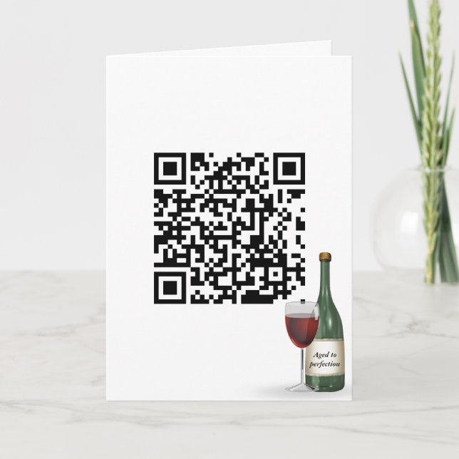 Carte Vin d'anniversaire de code QR (Devant)