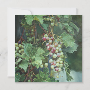 Carte Vin de raisin réaliste avec Feuille - Art