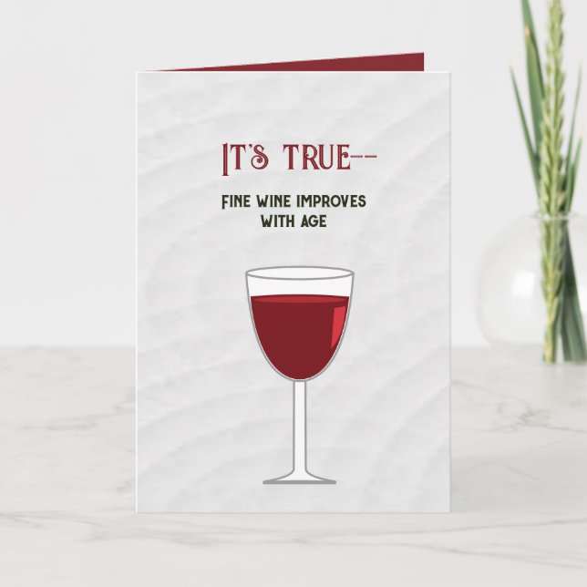 Carte Vin de vieillesse amusant pour Anniversaire Oenoph (Devant)
