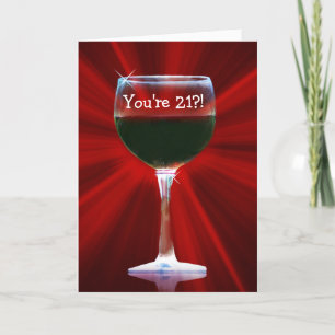 Carte Vin drôle Joyeux 21e anniversaire