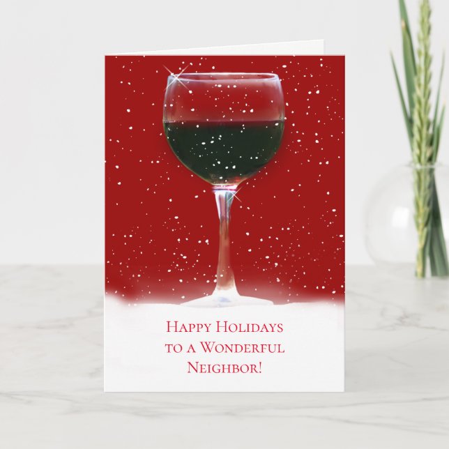 Carte Vin Joyeuses vacances Noël à Voisin (Devant)