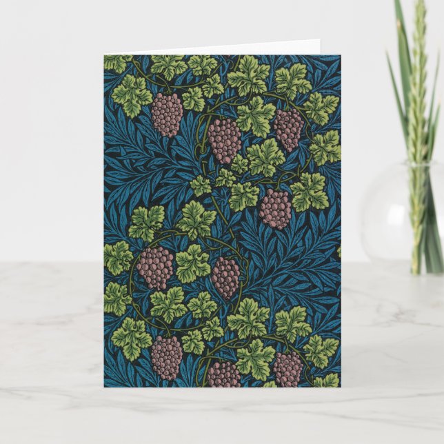 Carte Vin Motif, William Morris (Devant)