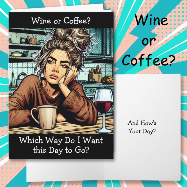 Carte Vin ou café Drôle Humour domestique (Créateur téléchargé)