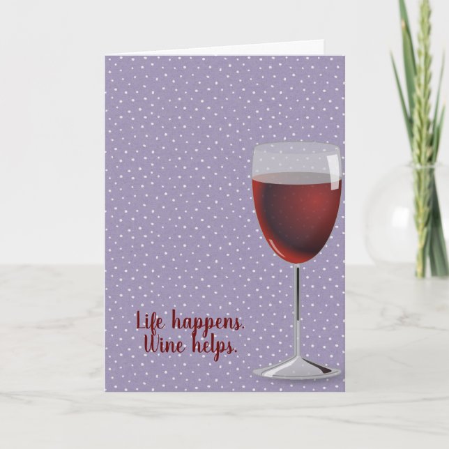 Carte vin rouge à épingles anniversaire (Devant)