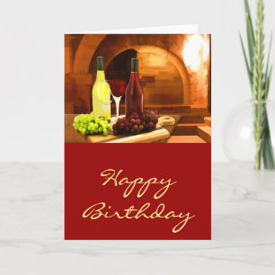 Carte Vin rouge et blanc dans l'anniversaire de cave
