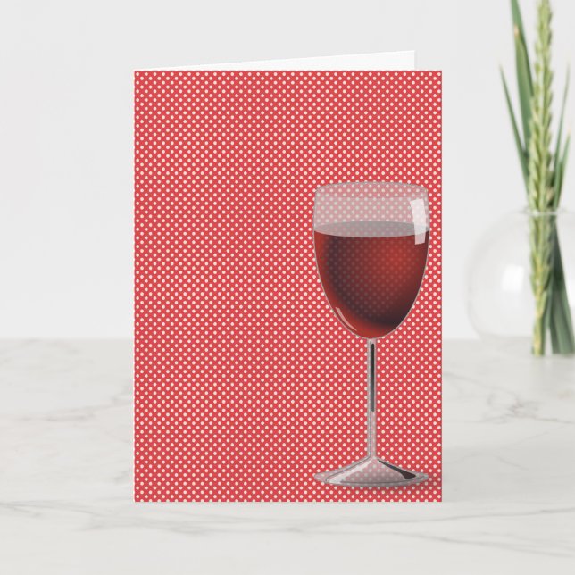 Carte vin rouge sur pois (Devant)