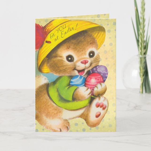 Carte Vinage Pâques pour enfants (Devant)