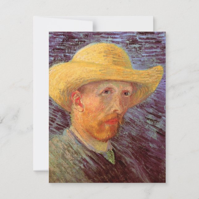 Carte Vincent van Gogh Autoportrait avec Casquette paill (Devant)